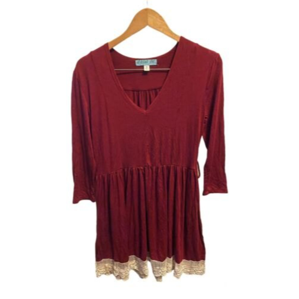 Dina Be Maroon Burgundy Lace Dress size Medium